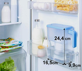 Carafe filtrante Ecosoft DEWBERRY-SLIM range facilement dans le rfrigrateur