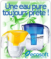 Les Pichets Filtrants (carafes) Ecosoft diffusés par Dynavive
