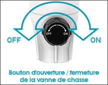 Filtre autonettoyant CANATURE CPF-3E - Ouverture de la vanne de chasse