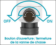 Filtre autonettoyant CANATURE CPF-4E - Ouverture de la vanne de chasse