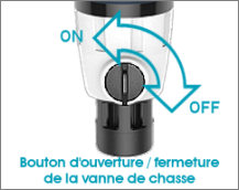 Filtre autonettoyant CANATURE CPF-8E - Ouverture de la vanne de chasse