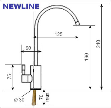 DYNAVIVE - Cotes Robinet 1 voie NEWLINE - Manette à Disque céramique