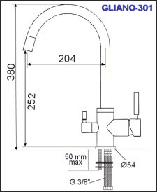 DYNAVIVE - Cotes Robinet Mitigeur 3 voies GLIANO-301