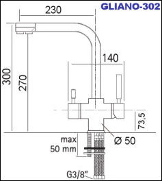 DYNAVIVE - Cotes Robinet Mitigeur 3 voies GLIANO-302