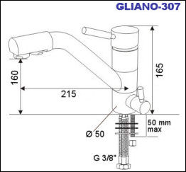 DYNAVIVE - Cotes Robinet Mitigeur 3 voies GLIANO-307
