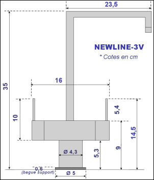 DYNAVIVE - Cotes Robinet Mitigeur 3 voies NEWLINE