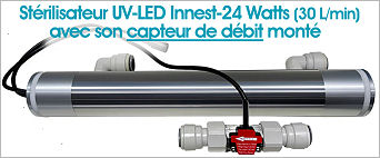 St�rilisateur UV-LED 24W/30Lpm avec son Capteur de d�bit install�