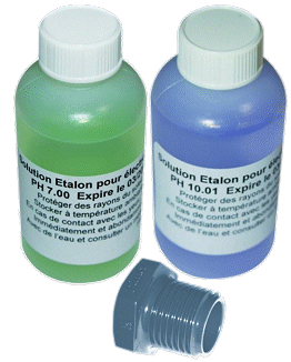 Voir dtails> STRILOR-Systme7 - Kit talonnage sonde pH (tampons 7 & 10,01) avec Bouchon
