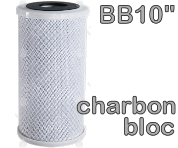 Voir dtails>  Cartouche  Charbon actif en Bloc - Big Blue 10''