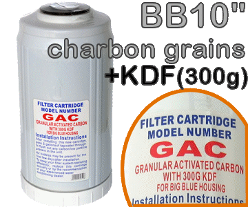 Voir dtails>  Cartouche CAG & ZINC-CUIVRE 300gr (KDF) - Big Blue 10''
