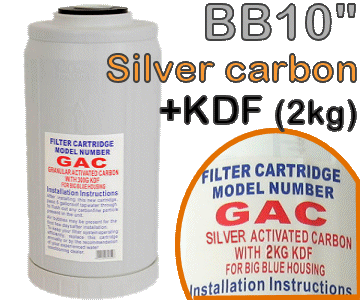 Voir dtails>  Cartouche CAG & ZINC-CUIVRE-ARGENT 2Kg (KDF) - Big Blue 10''