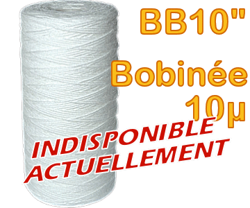 Voir d�tails>  Cartouche � S�diments Bobin�e 10 microns - Big Blue 10''