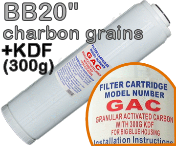 Voir dtails>  Cartouche CAG & ZINC-CUIVRE 300gr (KDF) - Big Blue 20''