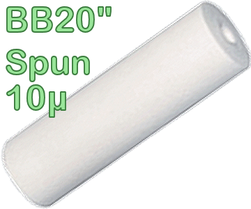 Voir dtails>  Cartouche Filtrante Spun 10 microns - Big Blue 20''