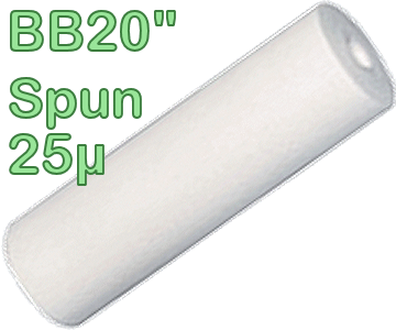 Voir dtails>  Cartouche Filtrante Spun 25 microns - Big Blue 20''