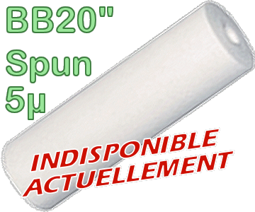 Voir dtails>  Cartouche Filtrante Spun 5 microns - Big Blue 20''