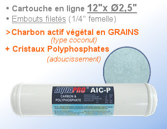 Voir dtails> Cartouche ligne 12''x2,5'' CAG & Polyphosphates de Sodium