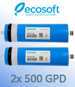Voir dtails>  Pack 2 Membranes Osmose Ecosoft 500GPD pour Osmoseur RObust-3000MAX