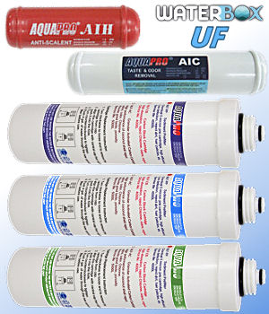 Voir d�tails>  Pack Cartouches Filtrantes pour Purificateur sous �vier Aquapro� WATERBOX-UF