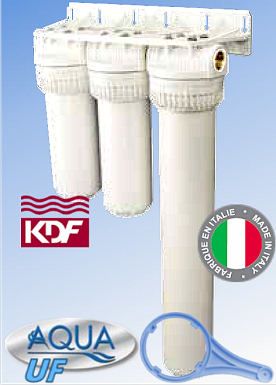 Voir dtails>  Purificateur AQUA-TRIPLEX 20'' Ultra-Filtration 0,1 avec KDF  (3 niveaux)