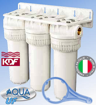 Voir dtails>  Purificateur AQUA-TRIPLEX 10'' Ultra-Filtration 0,1 avec KDF  (3 niveaux)