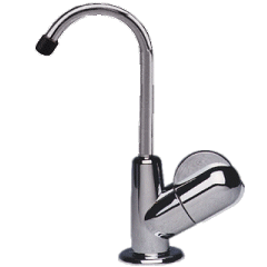 Voir dtails>  Robinet 1 voie LUXE (disque cramique) CHROME- Col droit court
