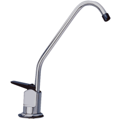 Voir dtails>  Robinet 1 voie  poussoir -CHROM- Col longue porte