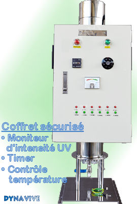 Voir dtails>  Strilisateur UV Aquapro 240 Watts professionnel (16,35 m3/h) Vertical sur pied - Coffret de contrle scuris