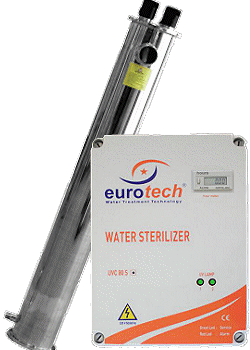 Voir dtails> Strilisateur UV EuroTech 150 WATTS -lectronique avec Compteur d'Heures (9 m3/h)