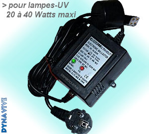Ballast Aquapro EXTERNE d'alimentation Lampes-UV 20  40 Watts (voyants intgrs)