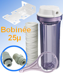 KIT-10'' pr-filtration Osmoseur avec Cartouche Bobine 25