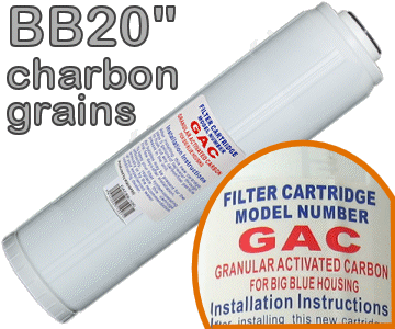 Cartouche Charbon actif vgtal en Grains (CAG) - Big Blue 20''