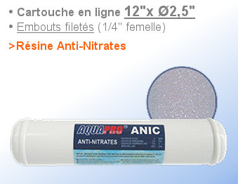 Cartouche ligne 12''x2,5''  Rsine ANTI-NITRATES