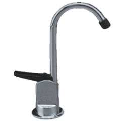 Robinet 1 voie  poussoir -CHROM- Col droit court