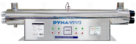 DYNAVIVE - Stérilisateur-UV Aquapro® 160 Watts (48 GPM) avec Capteur SENSOR et Timer - Horizontal sur socle